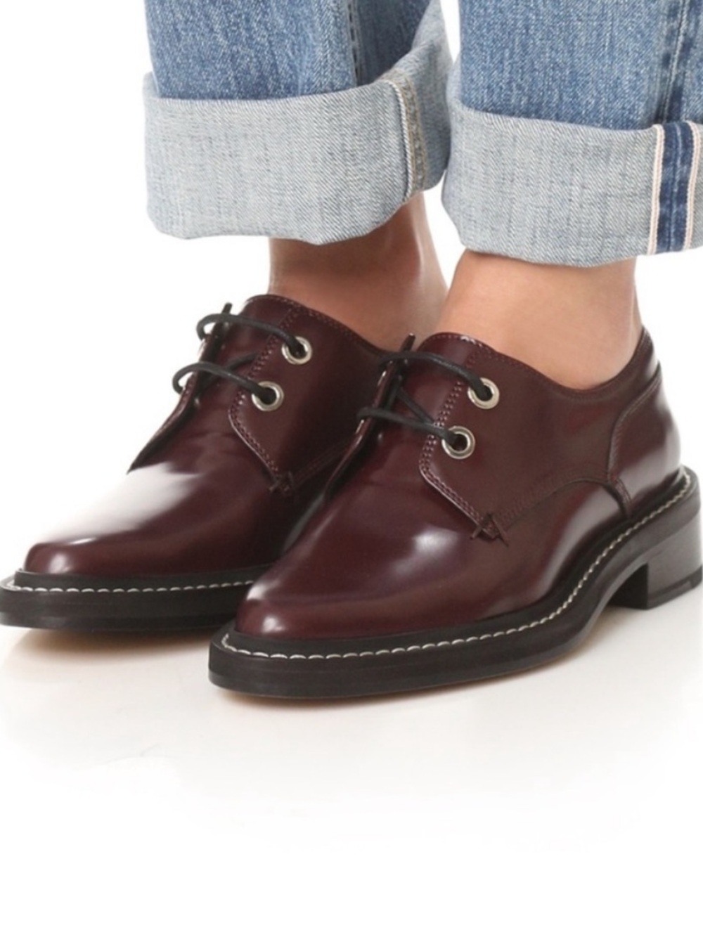 Rag & Bone Kenton Oxford Shoes Burgundy Leather EU 37.5 US 7–7.5